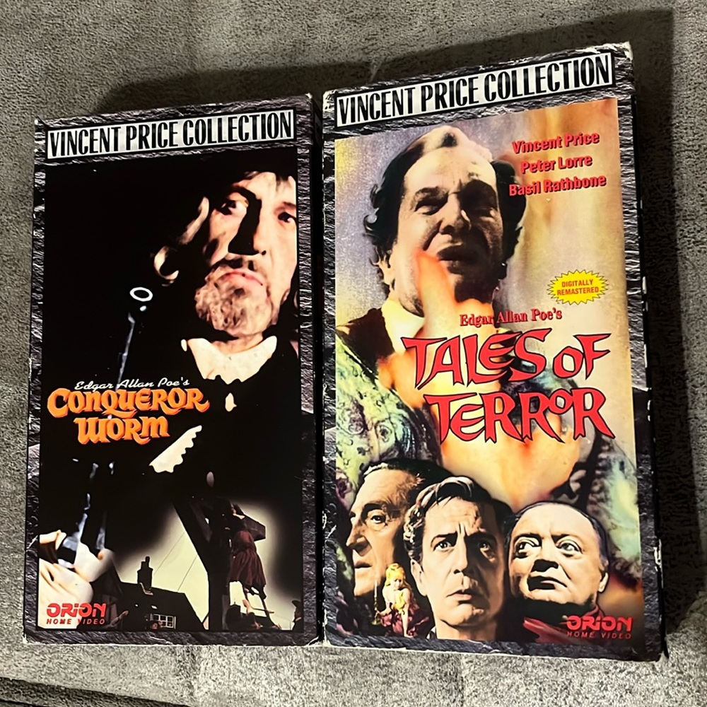 Vincent Price Collection Edgar Allan Poe’s VCR-Conqueror Worm & Tales of Terror